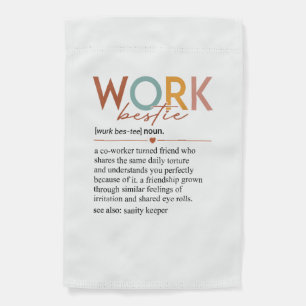 Vintage Work Bestie Definition Teachers Nurses Bos Garden Flag