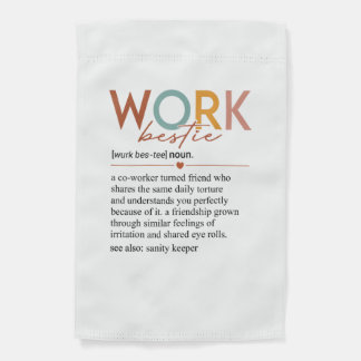 Vintage Work Bestie Definition Teachers Nurses Bos Garden Flag