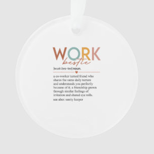 Vintage Work Bestie Definition Teachers Nurses Bos Ornament