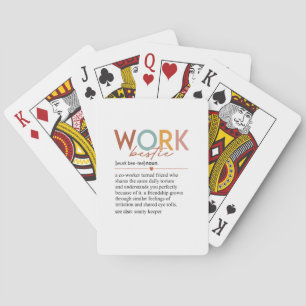 Vintage Work Bestie Definition Teachers Nurses Bos Poker Cards