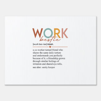 Vintage Work Bestie Definition Teachers Nurses Bos Sign