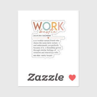 Vintage Work Bestie Definition Teachers Nurses Bos Sticker