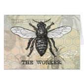 Vintage Worker Bee Illustration Art (Front Horizontal)