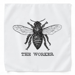 Vintage Worker Bee Illustration Art Bandana