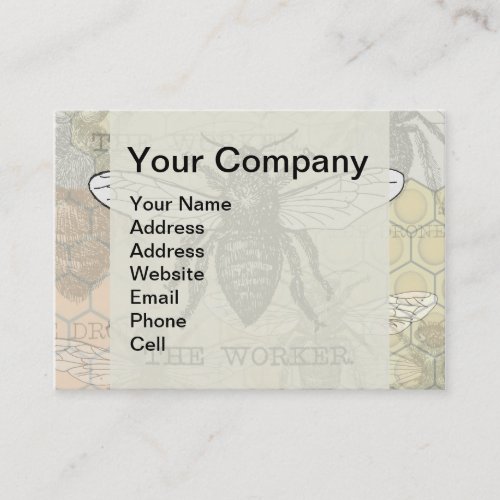 Vintage Worker Bee Illustration Art Business Card