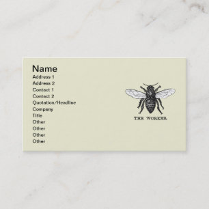 Vintage Worker Bee Illustration Art Business Card