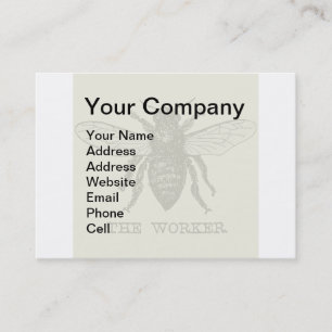 Vintage Worker Bee Illustration Art Business Card