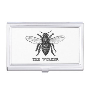 Vintage Worker Bee Illustration Art Business Card Case