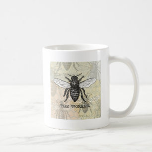 Vintage Worker Bee Illustration Art Coffee Mug
