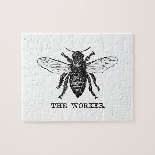 Vintage Worker Bee Illustration Art Jigsaw Puzzle