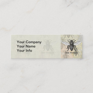 Vintage Worker Bee Illustration Art Mini Business Card