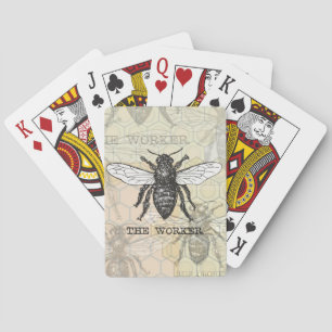 Vintage Worker Bee Illustration Art Poker Cards