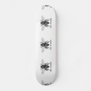 Vintage Worker Bee Illustration Art Skateboard Deck