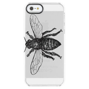 Vintage Worker Bee Illustration Art Clear iPhone SE/5/5s Case