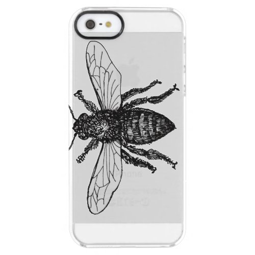 Vintage Worker Bee Illustration Art Clear iPhone SE55s Case