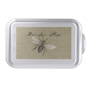 Vintage Worker Bee Insect Illustration Antique Cake Pan