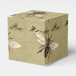 Vintage Worker Bee Insect Illustration Antique Favor Boxes