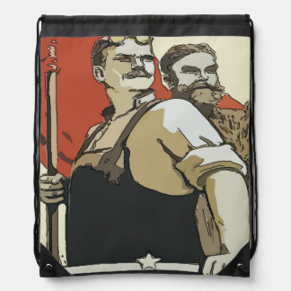 Vintage Workers Drawstring Bag