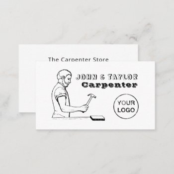 Vintage Workman  Carpentry  Carpenter Business Card by TheBusinessCardStore at Zazzle