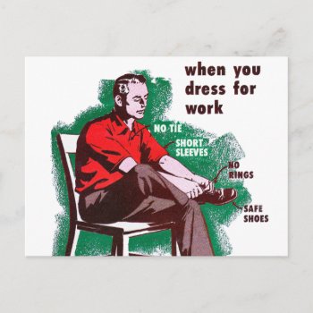 Vintage Workplace Safety 'how You Dress' Postcard by seemonkee at Zazzle