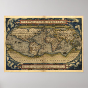 Vintage World Atlas Antique Map Print