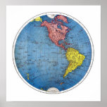 Vintage World Globe America Poster at Zazzle