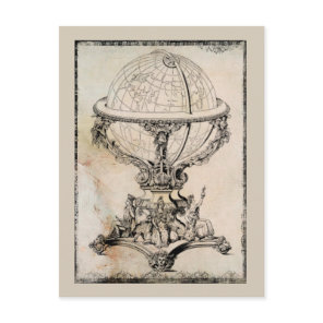 Vintage World Globe Map Print Postcard