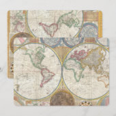 Vintage WORLD MAP (Front/Back)