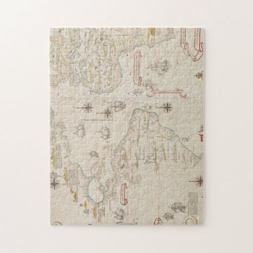 Vintage World map 1900 by Diogo Ribeiro Jigsaw Puzzle