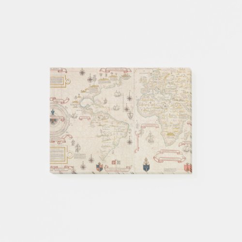 Vintage World map 1900 by Diogo Ribeiro Post_it Notes