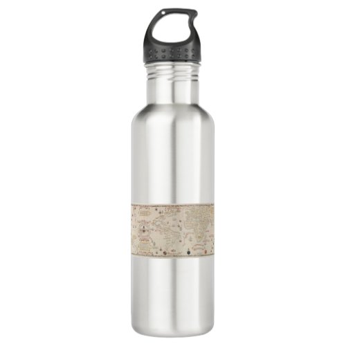 Vintage World map 1900 by Diogo Ribeiro Stainless Steel Water Bottle