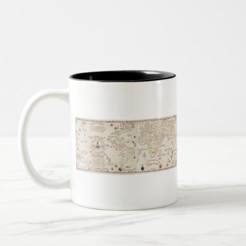 Vintage World map 1900 by Diogo Ribeiro Two_Tone Coffee Mug