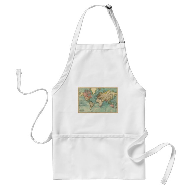 Vintage World Map Adult Apron (Front)