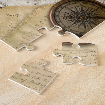 Vintage World Map And Tools Jigsaw Puzzle by fireflidesigns at Zazzle