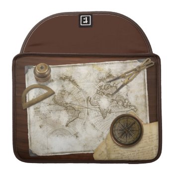 Vintage World Map And Tools Macbook Pro Sleeve by fireflidesigns at Zazzle