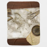Vintage World Map And Tools Swaddle Blanket at Zazzle