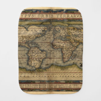Vintage World Map Antique Atlas Burp Cloth