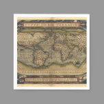 Vintage World Map Antique Atlas Paper Napkins