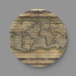 Vintage World Map Antique Atlas Paper Plates