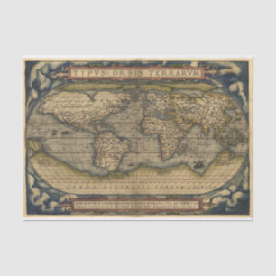 Vintage World Map Antique Atlas Tissue Paper