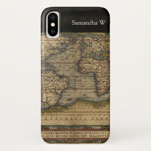 Vintage World Map Atlas Historical Design iPhone X Case