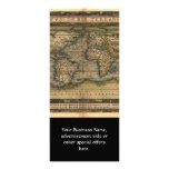 Vintage World Map Atlas Historical Design Rack Card