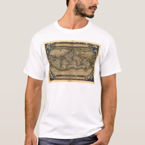 Vintage World Map Atlas Historical Design T_Shirt