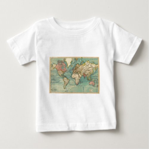 Vintage World Map Baby T_Shirt