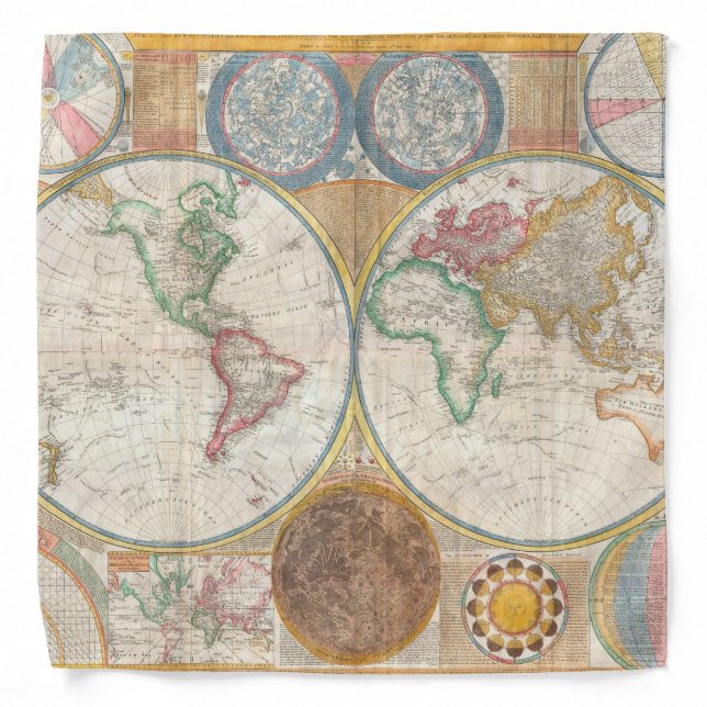 Vintage world map bandana (Front)