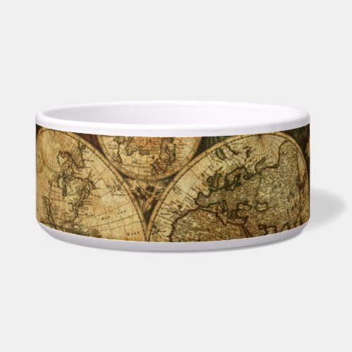 Vintage World Map Bowl