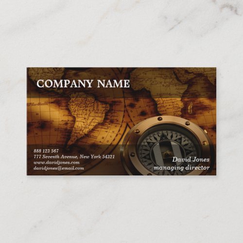 Vintage World Map Business Card