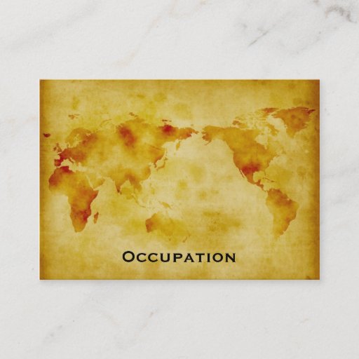 Customizable Vintage World Map Business Card