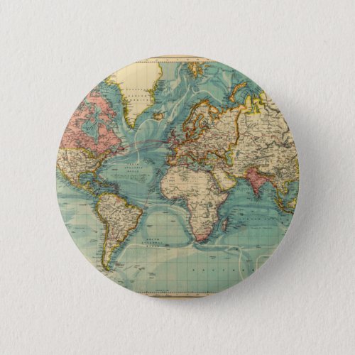 Vintage World Map Button
