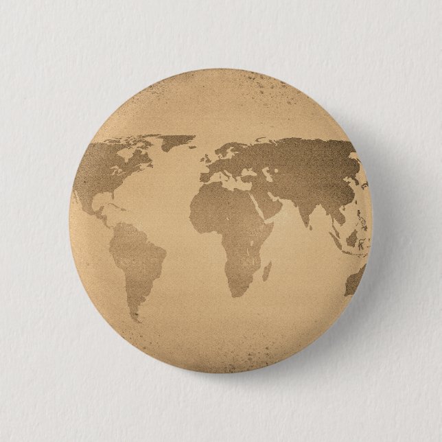 Vintage world map button (Front)